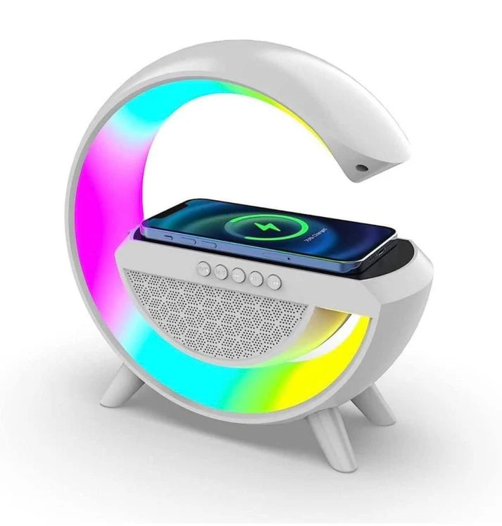 3-in-1 RGB LED Wireless Charging Speaker and Bedside Lamp | Fast QI charging for phones