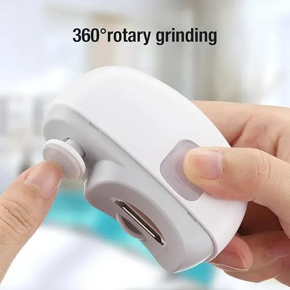 Electric Nail Clipper Automatic Nail Trimmer with LED Light, 2 Speed Rechargeable Nail File, 2-in-1 Safe Nail Cutter for Kids, Elderly, Adults & Caregivers Portable Manicure Tool