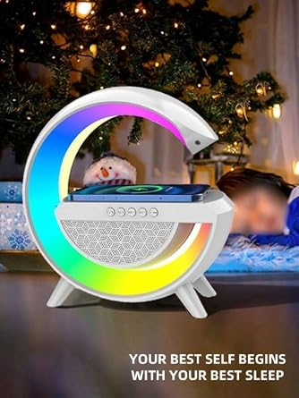 3-in-1 RGB LED Wireless Charging Speaker and Bedside Lamp | Fast QI charging for phones