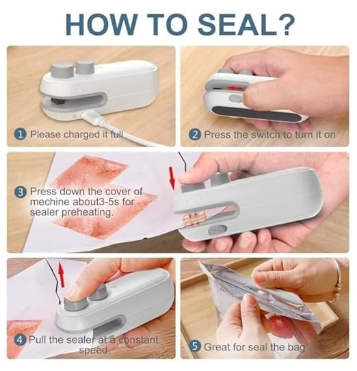 Portable Mini Sealing Machine, Handheld Packet Sealer for Food, Snacks, Chips, Fresh Storage, Plastic Bags Sealing Machine, Type C Charging Vaccum Sealers