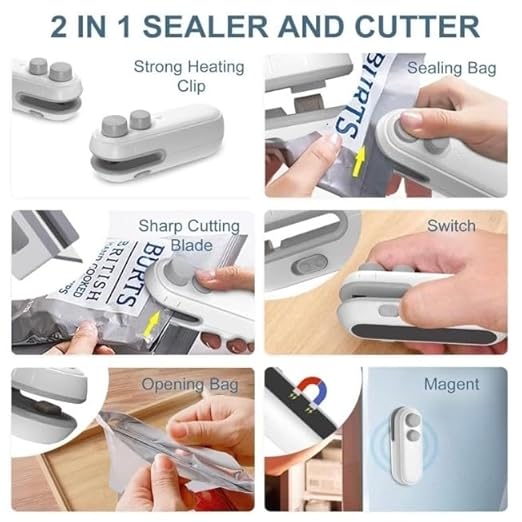 Portable Mini Sealing Machine, Handheld Packet Sealer for Food, Snacks, Chips, Fresh Storage, Plastic Bags Sealing Machine, Type C Charging Vaccum Sealers
