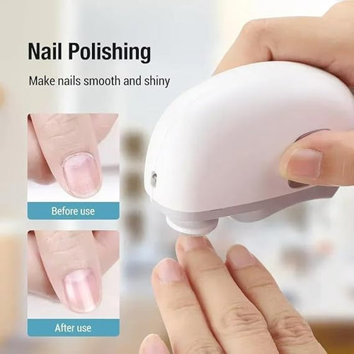 Electric Nail Clipper Automatic Nail Trimmer with LED Light, 2 Speed Rechargeable Nail File, 2-in-1 Safe Nail Cutter for Kids, Elderly, Adults & Caregivers Portable Manicure Tool