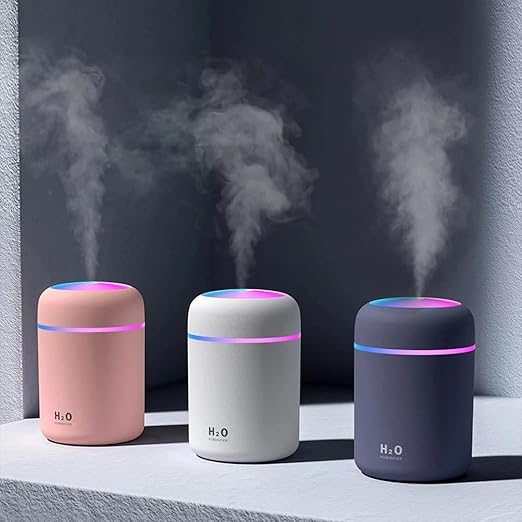 300ml Essential Oil Diffuser & Humidifier – Ultrasonic Cool Mist with Quiet Operation, LED Lights – Aromatherapy Air Freshener for Home, Office, Car H2O